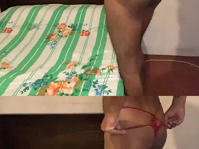 Amateur Joy: Riding a Banana Toy in Hawt Red Underware
