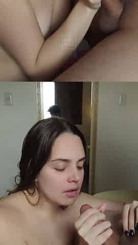 Blond with a large booty sucked me nicely and sent it to her spouse