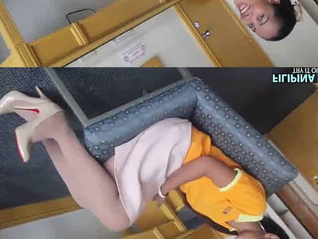 sexy Asian flight attendant fucks on her layover