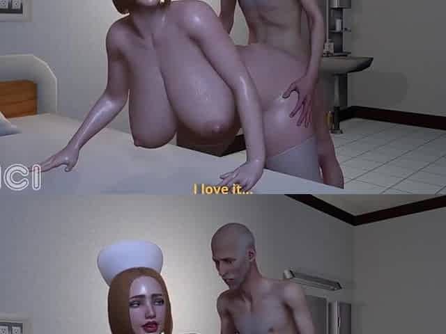 Grand-daddy with a large penis screws his nurse's large butt - CG Manga - OCICI