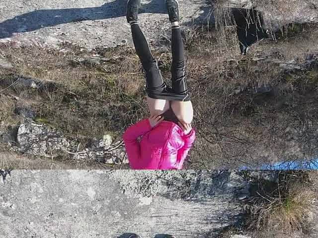 Teen with consummate body screws on public bench - LustTaste