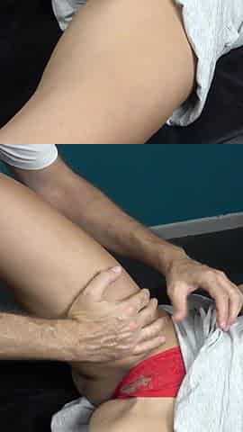 Clothed Massage? Shy Married Wife Client Lay Down on Massage Bed with the Skirt