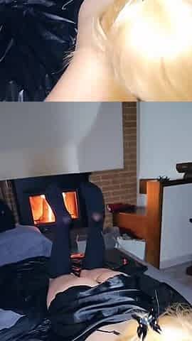 Hotblondygirl Blowjob Cum in Mouth Feet View Sock Collant Nylon Ass POV Blonde Latina