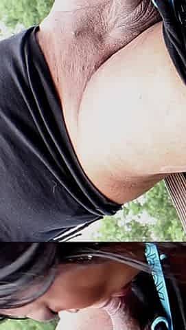 Lisa Rivera Gives Sloppy Head and Gets Dick Outside
