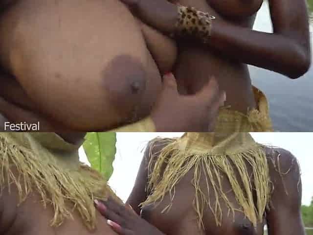 My two Afro zulu wives bathing in my village which boobs do u like more excellent