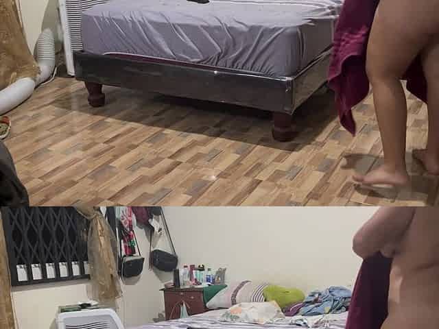 I Secretly Record My Stepdaughter as She Gets Out of the Shower and Starts Getting Dressed and Starts Touching Herself