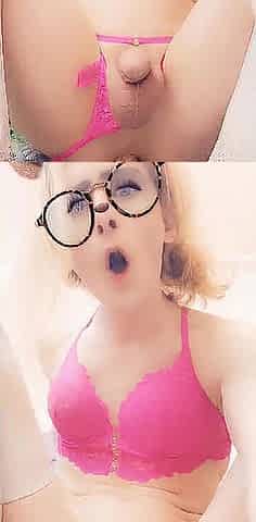 Hawt Sissy/Trap pink G string wrecked rectal hole play