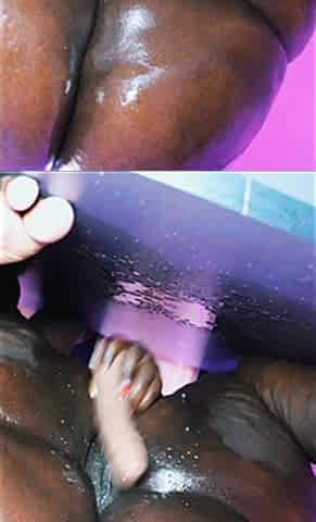 BBW Dildo Squirt and Farting on Table