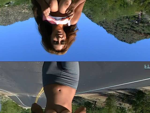 Big tits bouncing as the girl goes jogging in public