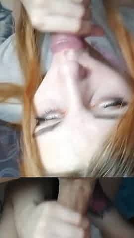 Cum in mouth a redhead babe