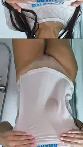 My T-shirt Became Completely Wet and Transparent