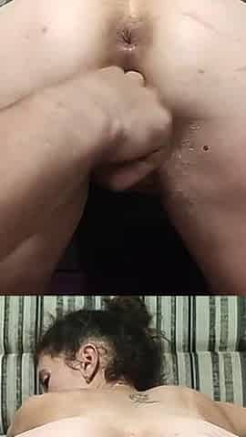Fucked My Holes Hard and Stretched My Pussy and Ass with His Hands and Lowered His Sperm There
