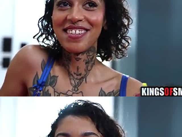 Tattooed wench DPed by large ebony ramrods