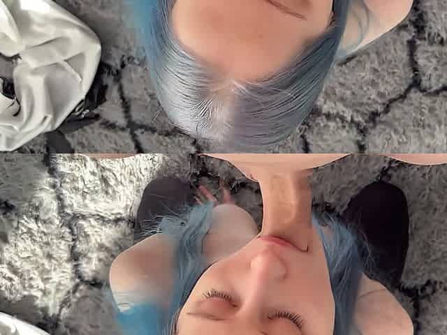 Beautiful Blue Hair Big Natural Tits Teen Tight Ass Creampied
