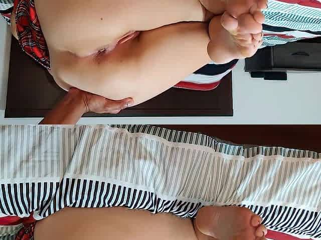 Screwing hawt schoolgirl spunk flow on her butt