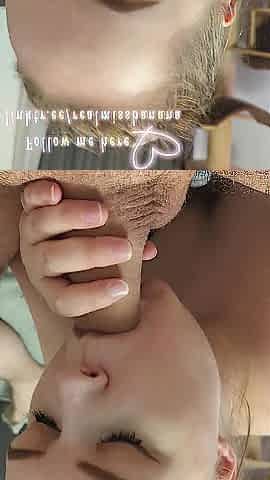 Cute hotty sucks penis and desires a facial