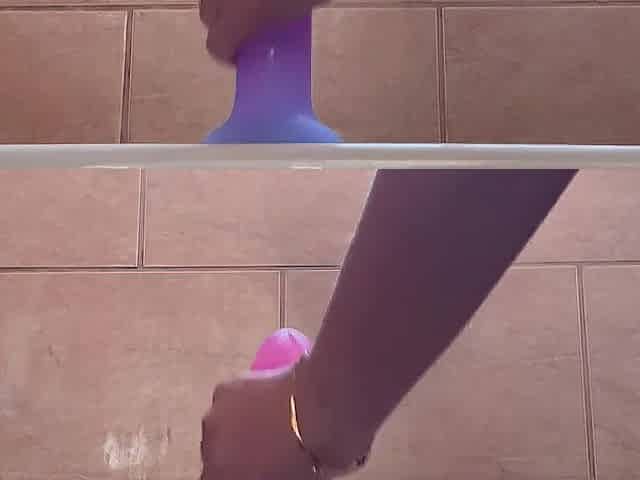 Taut Cunt Swallows Vibrator