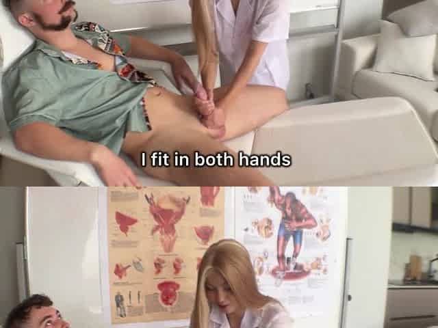 Cute Oriental hotty touches a penis for the 1st time and I bang her hard