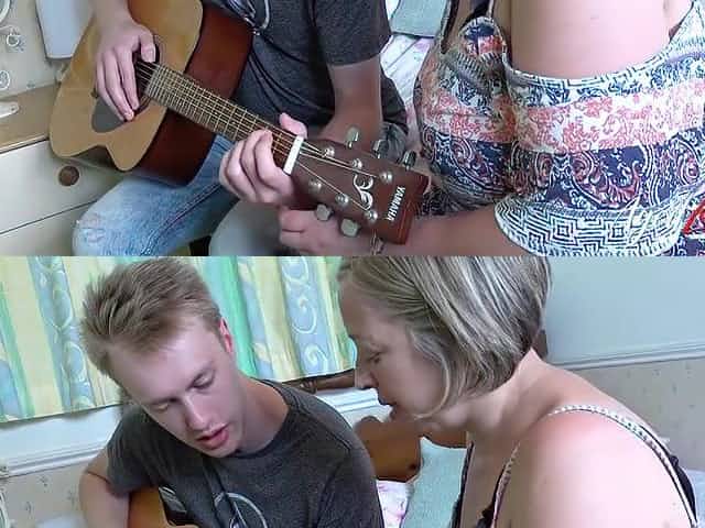 Corpulent Mom Fucks Her 18yo Girl Guitar Teacher - 18 Years Old