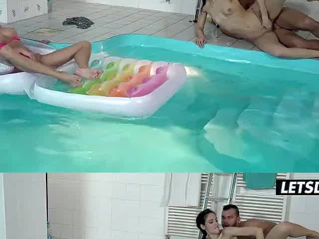 This chab Slid 2 Fingers in Me During the time that I Deepthroated Him Waist-Unfathomable in Water