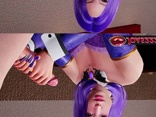 Sexy Succubus Sukyu Ayane in Stockings - POV Handjob with Dick Stroking, Tongue Frenulum Licking with Sensual Moans, Deepthroat