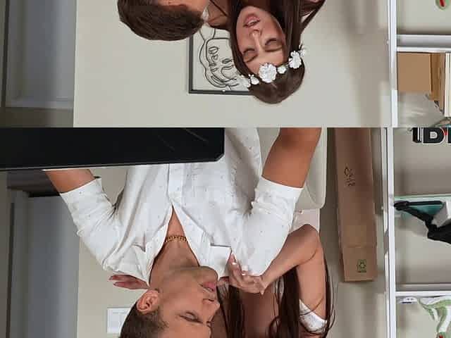 Aubree Valentine gets her pussy pounded in the kitchen.