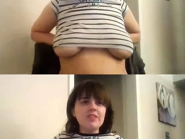 Busty curly brunette with big boobs fucks on couch