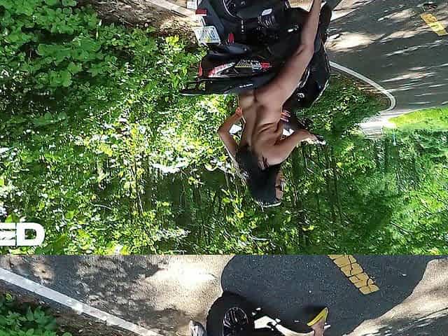 A DRONE CATCHES ME DOING SOLO FEMALE STRIPPED WALKING IN THE WOODS