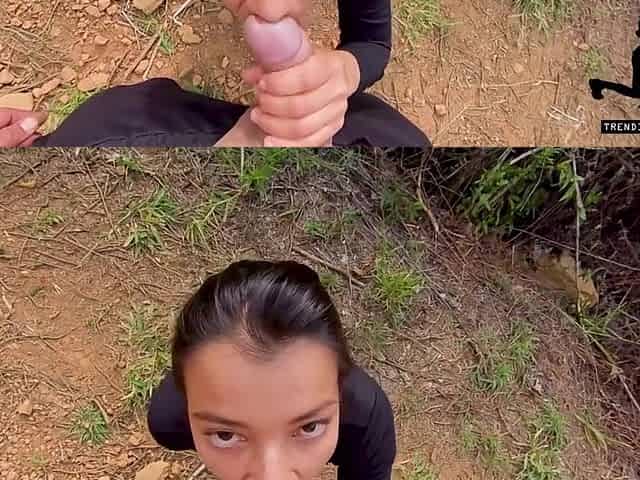 In The Mountains This Country Girl Sucks Me Off And I Cum On Her Ass