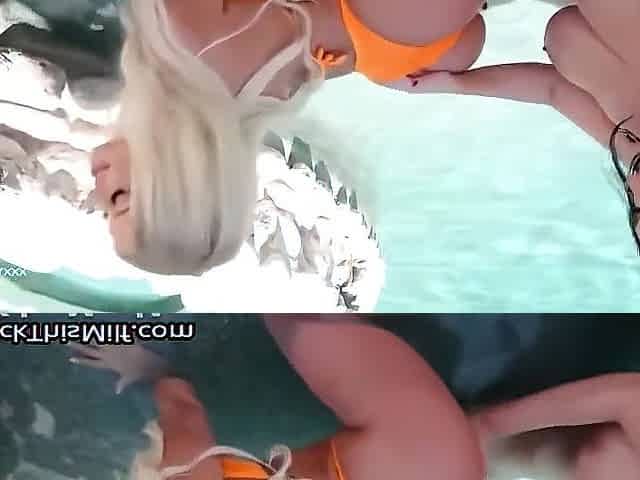 Poolside Milf Threesome Blowjob Compilation With Alex Mack, Double Creampie And Angela White