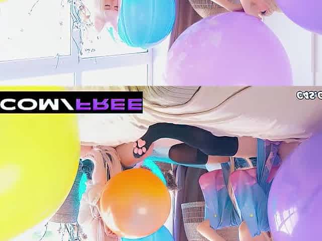 Nekopara Cosplay Hotties Battle Gigantic Balloon Overload