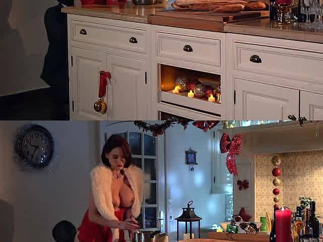 This babe Gets Her Butt Screwed Hard in the Kitchen on Christmas Eve!
