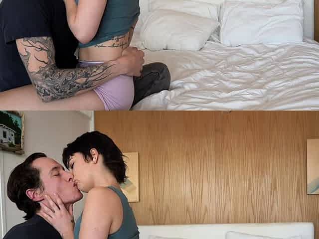 Real dutch brunette slut is giving blowjob and handjob
