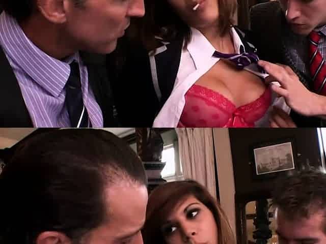 Pierced beauty gets double penetrated