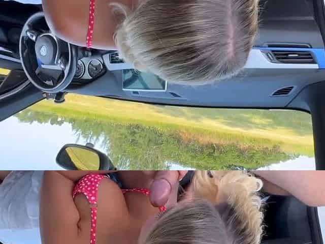 Noemie Dufresne Gives Head In The Car