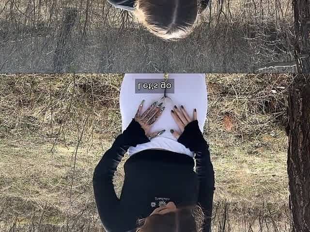 She caught him jerking off in the forest but really wanted to fuck too