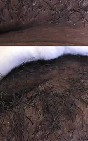 Hairy black pussy gets filled with white dick and hot cream