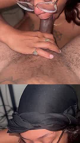 Eating penis on her lunch break.