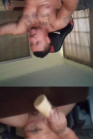 Sexy Latino Thug Screwing Pocket Twat and Cumming On Himself