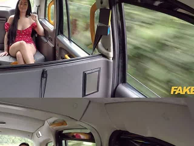 British woman Lucy Ray fucks a taxi driver with a huge white cock