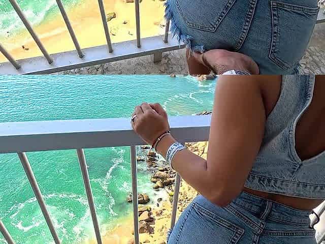 Latin babe gal with large BUTT gets screwed in front of the sea in a hotel - MarArcher