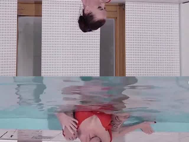 Sexy Czech Babe Rides Cock By The Pool And Gets Her Bald Twat Cum Covered - Alicia Wild And Alicia Jones