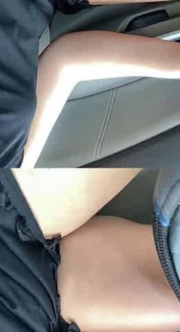 Stacy Stone masturbating her cunt with her fingers outdoor