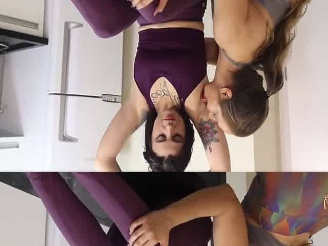 Carol Sniffing And Licking Armpits After Stretching!