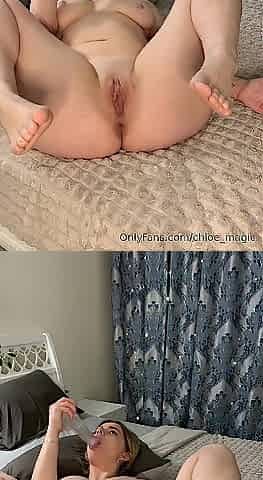 The model got bored and played with her much loved sex tool