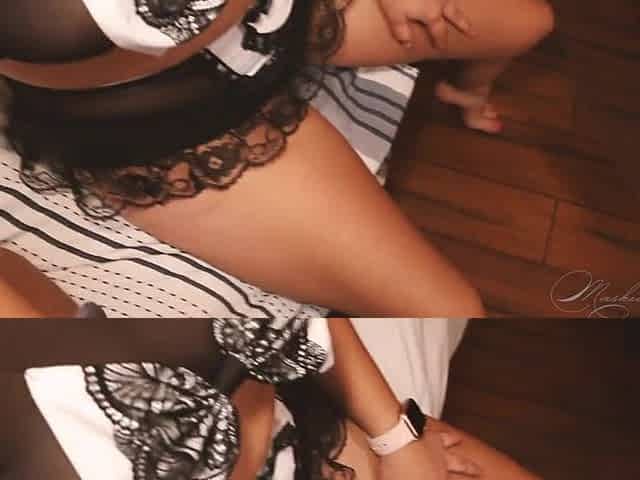 Hot Maid Gives Footjob and Gets Cum on Feet