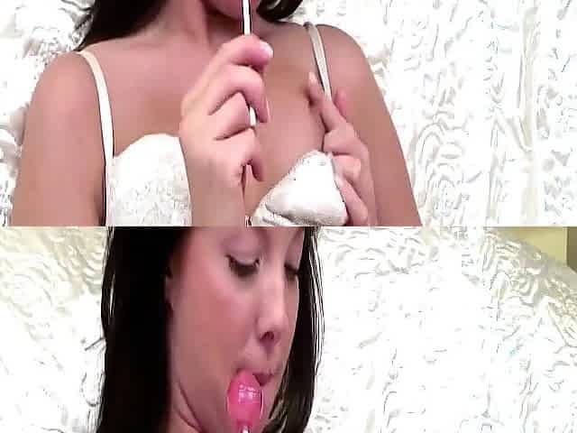 Brunette hair Fingers Her Leaking Soaked Vagina Close up