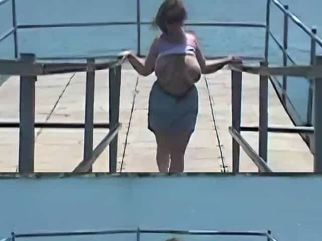 Beautiful Brunette Big Boobs Rides Fake Cock
