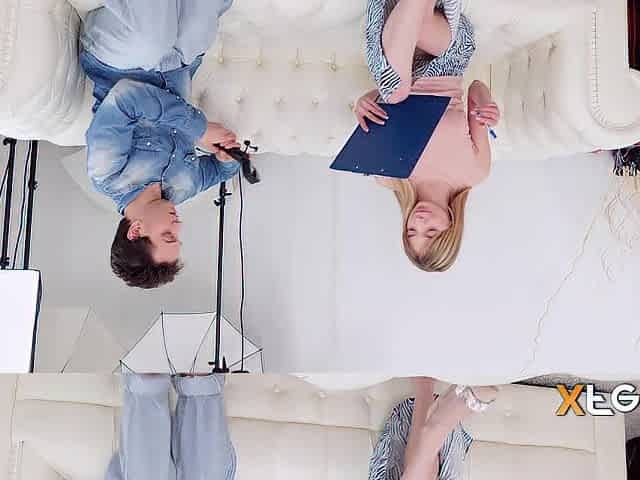 Golden-haired honey accedes to her 1st anal-act of love at a casting