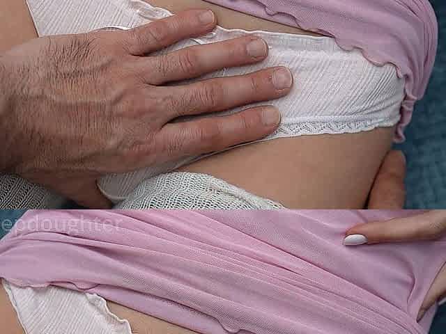 stepdaughter's snatch rubbing turns into sex and creampie